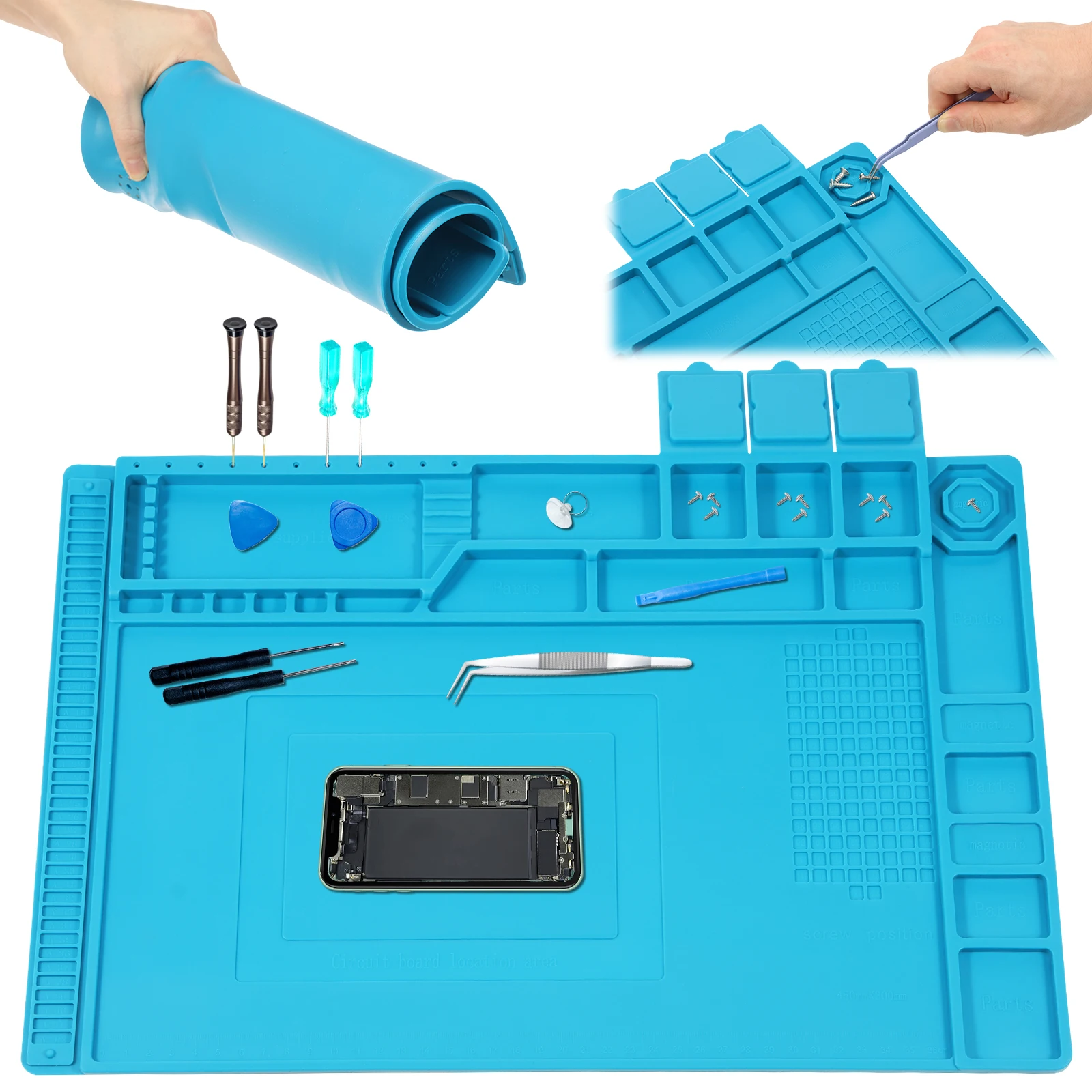 Electronics Repair Mat - Tappetino in Silicone per Saldatura 45x30cm,